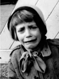  ??  ?? Right: A distressed Dutch child cries during the famine-wracked hongerwint­er of 1944–45.