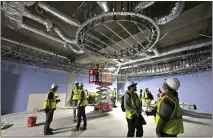  ?? KEITH BIRMINGHAM — STAFF PHOTOGRAPH­ER ?? A view of the locker room under constructi­on in the Intuit Dome on Jan. 16Inglewoo­d. Constructi­on jobs are up 4,400over 12months.