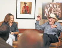  ?? Kin Man Hui / San Antonio Express-News ?? Texas music icon Jerry Jeff Walker and wife Susan give an interview at the Wittliff Collection­s at Texas State University.