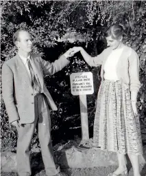  ??  ?? Josie Crawley’s parents, Bernard and Nan, in Sydney on their engagement.