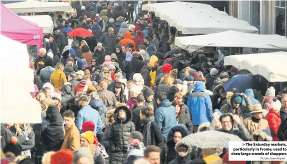  ?? Picture: Jason Bryant ?? The Saturday markets, particular­ly in Frome, used to draw large crowds of shoppers