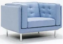  ?? PLATEAU CHAIR/EQ3.COM ?? Furniture in pretty cool shades helps to delineate areas in a large space.