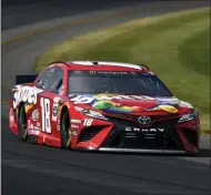  ?? DERIK HAMILTON - THE ASSOCIATED PRESS ?? Kyle Busch drives through Turn 3during a NASCAR Cup Series auto race, Sunday, July 28, 2019, in Long Pond, Pa.