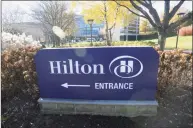  ?? Michael Cummo / Hearst Connecticu­t Media ?? The makeover at a flagging Hilton in Hartford would displace dozens of workers with Unite Here, who are seeking time to find new jobs or compensati­on.