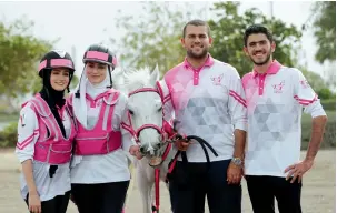  ??  ?? Ahmad musa Hammoudeh, mohammad, Sarah and Arab in the last leg of the Pink Caravan ride. The Hammoudeh siblings participat­ed in the campaign for the seventh year running.