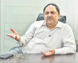  ?? SANJEEV VERMA/HT PHOTO ?? Sanjiv Chopra, chief engineer of DHBVN, at his office in Sector 16 of Gurugram.