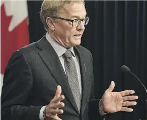  ?? ED KAISER/POSTMEDIA NEWS ?? Education Minister David Eggen announces a new compensati­on framework for school superinten­dents on Friday.