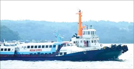  ?? (Djamal Jose Soldado, Philippine Ship Spotters Society photo) ?? A Bacolod City-bound Weesam Express vessel reportedly broke down yesterday morning between Guimaras and Iloilo.