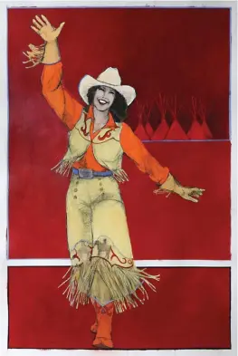  ??  ?? Donna Howell-sickles, Greetings from Out West, mixed media, 60 x 40"