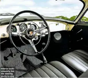  ??  ?? Interior looks unsporty, but the steering purity is a joy
