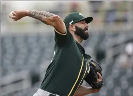  ?? ROSS D. FRANKLIN — THE ASSOCIATED PRESS ?? A’s starter Mike Fiers has started to incorporat­e a slider into his mix of pitches.