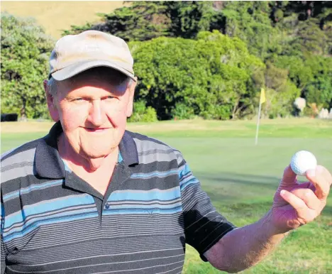  ?? Photo / David Haxton ?? Byron Hodson got a hole in one at Ka¯ piti Golf Club.