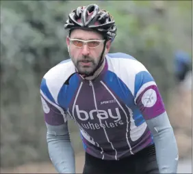  ??  ?? Derek Delaney from Bray Wheelers taking part in the Tour of Wicklow for Bray Cancer Support.