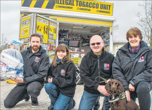  ??  ?? Kent Trading Standards illegal tobacco roadshow gave out informatio­n about the dangers of illegal tobacco