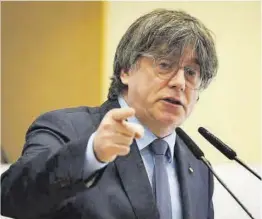  ?? David Borrat / Efe ?? Puigdemont, en un acto del Consell de la República, el 2 de marzo.