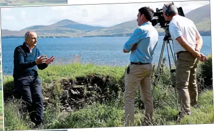 ?? ?? on tour: Micheál Martin being interviewe­d on the Blasket Islands this week