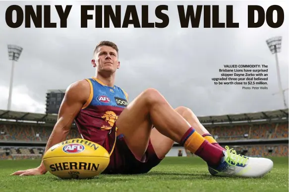  ?? Photo: Peter Wallis ?? ANDREW HAMILTON VALUED COMMODITY: The Brisbane Lions have surprised skipper Dayne Zorko with an upgraded three-year deal believed to be worth close to $2.5 million.