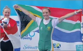  ?? Picture: ERIK S. LESSER, EPA ?? KIRSTEN MCCANN: South Africa’s first female world rowing champion.