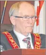  ?? COLIN MACLEAN/JOURNAL PIONEER ?? Kensington Mayor Rowan Caseley is shown during Monday night’s council meeting. The town has agreed to a long-term naming rights contract for Community Gardens Complex.