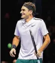  ?? FOTO: AP ?? Gut gelaunt: der Schweizer Tennis-Star Roger Federer.