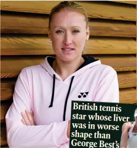  ?? ?? FIGHTER: Tennis ace Elena Baltacha. Inset right: Revealing her condition in the MoS in 2011