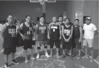  ??  ?? Oriental chapter dribblers celebrate their first victory against CVL/MAC, 50-31 in the 2018 Travelers Invitation­al Basketball League on Tuesday at the 4ID Gym in Brgy Patag. (Jaime A. Frias II)