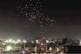  ?? PHOTOS FROM INTEL CORP. ?? Intel drones perform over the Coachella festival in April.