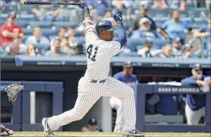  ?? Jim Mcisaac / Getty Images ?? With several teams intrigued by Miguel Andujar’s potential as a hitter, he could be a trade chip for the Yankees in their pursuit of experience­d pitchers to join a rotation that is largely built on promise rather than MLB results.