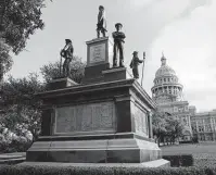  ?? Eric Gay / Associated Press ?? The Texas State Capitol Confederat­e Monument stands on the south lawn in Austin amid a nationwide racial reckoning.