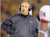  ?? Kansas City STAR/TNS - Shane Keyser ?? Now an analyst for the ACC Network, former longtime Georgia coach Mark Richt is still working after announcing he had been diagnosed with Parkinson’s disease.