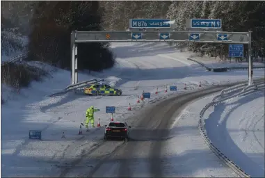  ??  ?? Motorways were shut during the Beast from the East storm