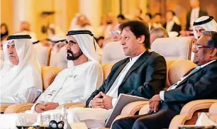  ?? Wam ?? Sheikh Mohammed, Pakistan Prime Minister Imran Khan and others attending the opening ceremony of the Future Investment Initiative conference in Riyadh on Tuesday. —