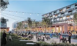  ??  ?? Concept rendering of Waterfront Shores’ Pier 8 developmen­t proposal. ARTIST’S CONCEPT WATERFRONT SHORES