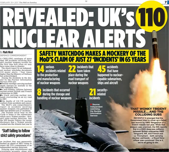  ??  ?? Source: Independen­t watchdog the Nuclear Informatio­n Service