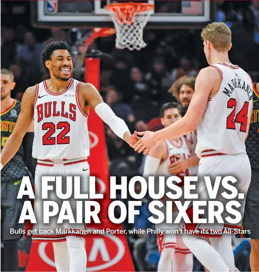  ?? JOHN AMIS/AP ?? Otto Porter Jr. (22) and Lauri Markkanen will be back in action for the Bulls on Thursday after missing time because of injuries.