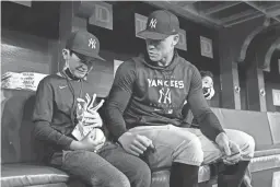  ?? GETTY IMAGES ?? Fan Derek Rodriguez, 9, reacts while meeting Yankees outfielder Aaron Judge prior to a game against the Blue Jays at Rogers Centre on Wednesday in Toronto.