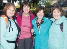  ??  ?? Angela Deenihan, Phil Beglan, Eilish Beglan and Mary Mooney at St John’s on Friday as the Camino pilgrimage set out.