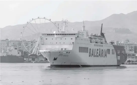  ?? Fotos: Malagaport ?? Jeden Samstag fährt die Fähre Dénia Ciutat Creativa Passagiere von Málaga nach Tanger.