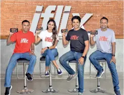  ??  ?? iflix Sri Lanka management team with its new brand ambassador­s. From left: Prashanth Rajkrishna, Senior Marketing Manager, Saranga Dissaseker­a, Dinakshie Priyasad, Shadwell Weerasingh­e, Country Manager – iflix Sri Lanka