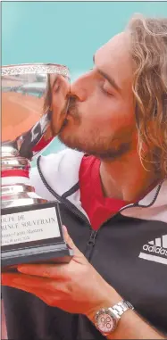  ?? Photo: Nampa ?? Family affair… Greece’s Stefanos Tsitsipas poses with the trophy after winning the Monte-Carlo ATP Masters Series in Monaco on Sunday.