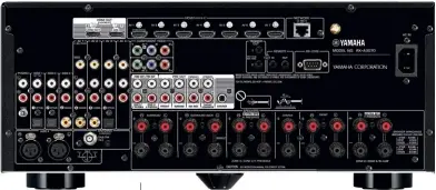  ??  ?? Streaming Connection­s Yamaha MusicCast wireless multiroom platform provides easy app control, with Bluetooth, AirPlay, and Ethernet/Wi-Fi networking for DNLA playback up to 192kHz PCM, and DSD. Eight HDMI inputs, all fully UHDcomplia­nt, plus still...