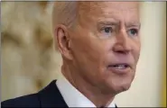  ?? EVAN VUCCI — THE ASSOCIATED PRESS ?? President Joe Biden speaks during a news conference in the East Room of the White House, Thursday, March 25, in Washington.