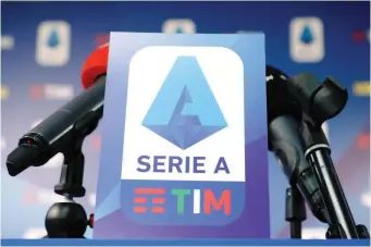  ?? ANSA ?? Il logo della serie A, che ieri si è riunita nel nuovo centro di produzione tv a Lissone