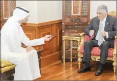  ?? KUNA photo ?? Minister of Foreign Affairs of the Dominican Republic Miguel Vargas Maldonadod­uring his meeting with Kuwait News Agency. (KUNA).