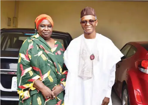  ??  ?? From Andrew Agbese, Kaduna Hadiza Balarabe with Gov. Nasir El-Rufai of Kaduna State