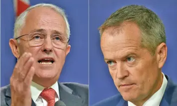  ??  ?? Australian PM Malcolm Turnbull and Labor leader Bill Shorten.