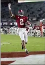  ?? GARY COSBY JR — THE ASSOCIATED PRESS ?? Alabama defensive back Patrick Surtain II returns an intercepti­on for a touchdown against Mississipp­i State on Oct. 31 in Tuscaloosa, Ala.