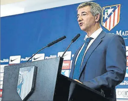  ?? FOTO: ATLÉTICO ?? Miguel Ángel Gil Marín El dirigente atlético confirmó que tienen constancia de los contactos entre el Barça y el entorno de Griezmann