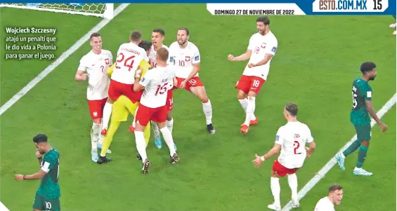  ?? ?? Wojciech Szczesny atajó un penalti que le dio vida a Polonia para ganar el juego.