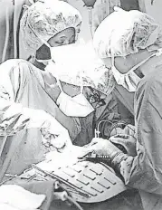  ?? [PHOTO PROVIDED] ?? Dr. Nazih Zuhdi, Oklahoma City heart surgeon, performs Oklahoma’s first heart transplant in 1985.